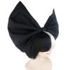 HPO Women's Celebrity Style Bob Wig, Multiple Color & Style Options, (Black & White w/Black Bow, Medium) view 4