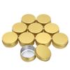 15ml Gold Aluminum Tin Jar with Screw Lid 1/2 oz Containers with Lids 1/2-Ounce Metal Steel Tin Cosmetic Sample Containers for Lip Balm DIY Salve Spice Candies Crafts, Pack of 24 view 3