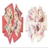 Easter Rabbit Pinwheel Hair Bow (White or Pink) view 1