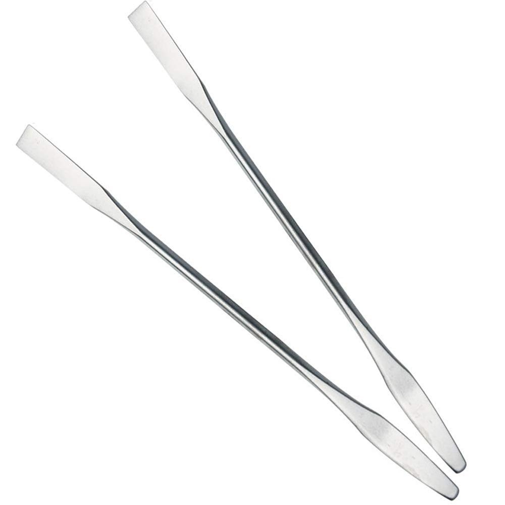 AKOAK 2 Pcs Stainless Steel Makeup Blend Makeup Spatula, Makeup Blender, Nail Art Palette Stick, and Two-headed Makeup Spatula Tool Mix for Professional and Personal Use