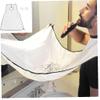 Beard Shaving Apron Man Waterproof Hair Shave Catcher Bathroom Beard Trimming Apron with Suction Cups White 120x80cm view 4