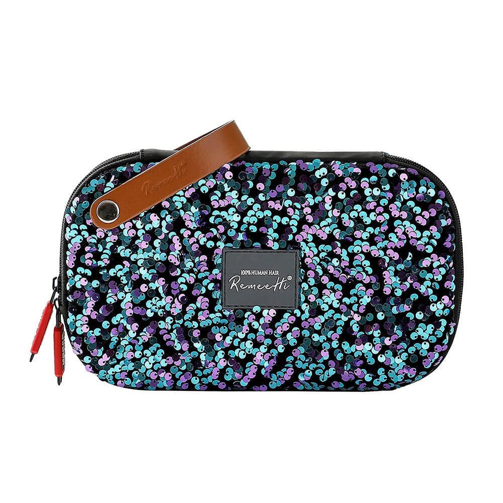 RemeeHi Hair Extensions Travel Bag Storage Case,Hair Wig Hair Tools Hairdressing Bag, Hair Stylist Cosmetic Organizer with Accessory Pockets Small G112