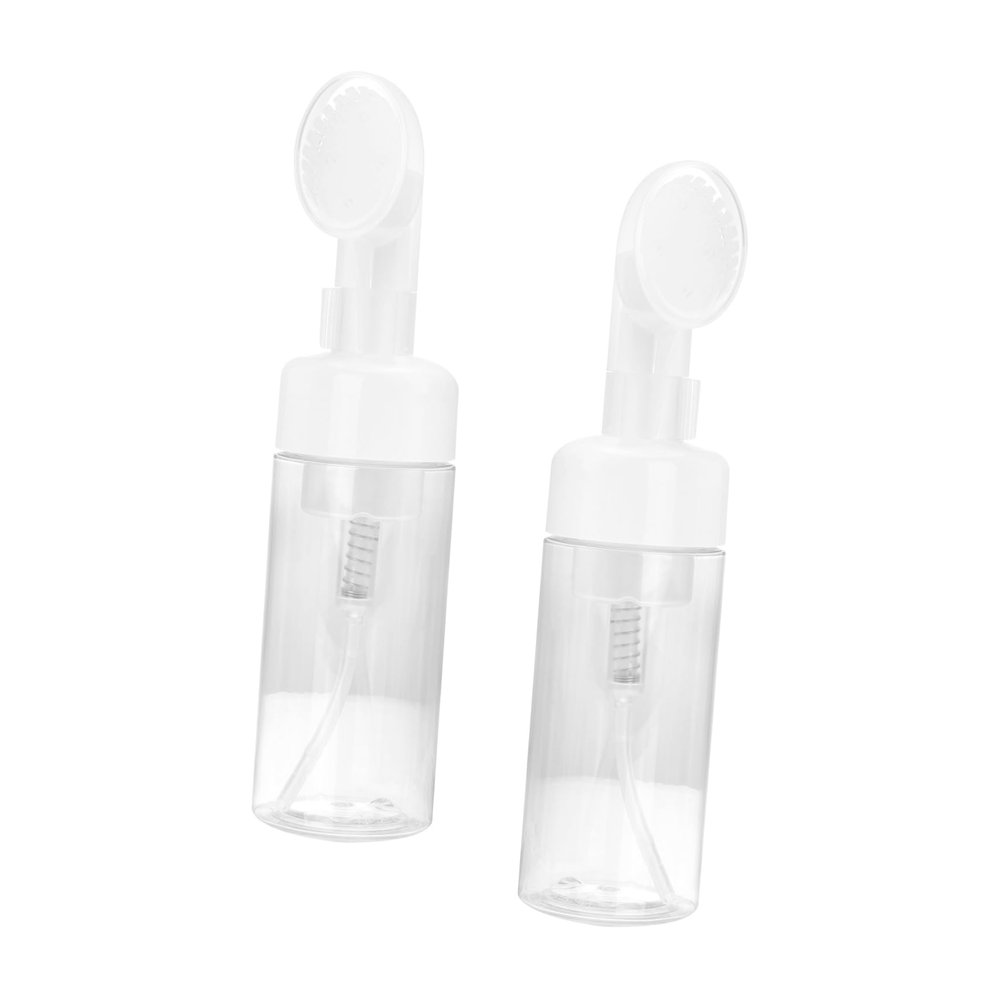 2pcs 120ml Facial Foam Cup Plastic Foaming Soap Bottle Foaming Lotion Bottle Clear Shower Gel Foam Cup Sub s Brush Bathroom Accessories