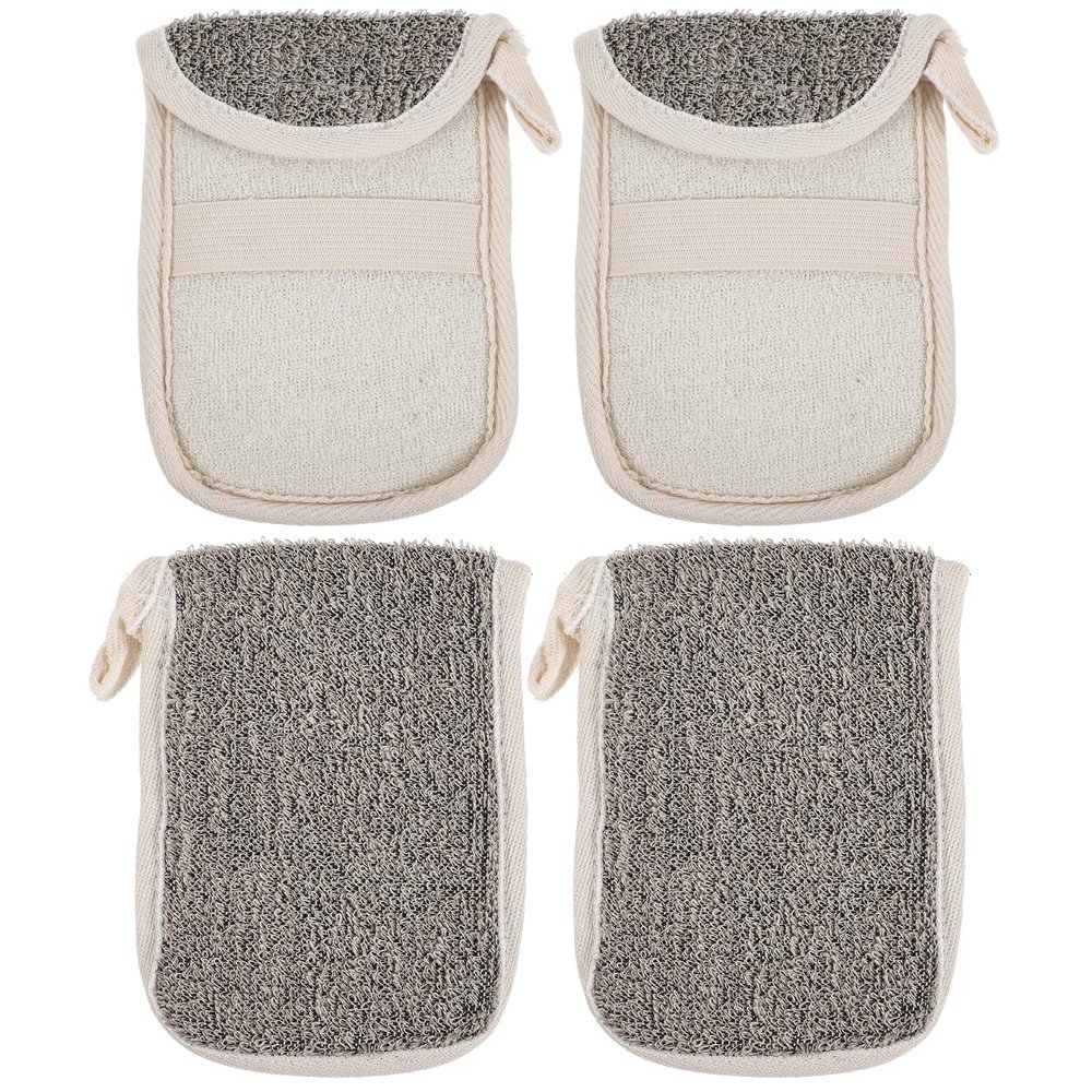FOMIYES 4pcs Soap Pouch Exfoliating Mesh Bag for Bathing Portable Linen Foaming Net with Drawstring Closure for Skin Health and Travel