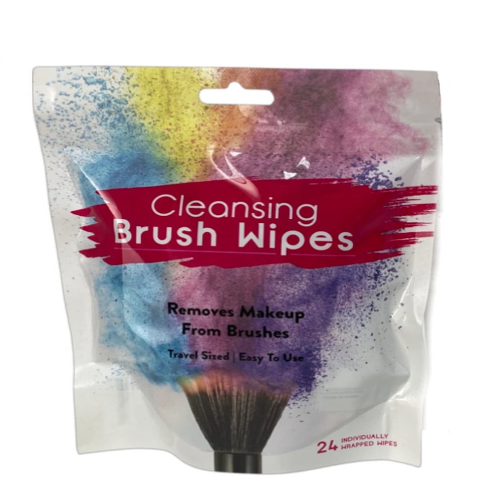 24 Individually Wrapped Makeup Brush Cleansing Cloths - Quick & Convenient Brush Cleaner Wipe- For Make up Artists Cosmetology Students Make up Tutorial ON THE GO, Travel TSA Approved