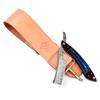 Qureshi Damascus Stainless Steel Barber razor, Straight Razor for Men Includes Fixed Blade, Leather Sharpening Strop, and Case with Colored Wood Handle for a Silky Magic Shave view 1