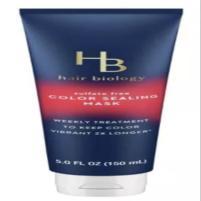 HB Hair Biology Sulfate Free Color Sealing Mask. 5 Fl Oz. Formulated to be safe for color-treated gray hair. Biotin infused helps seal damaged hair surfaces, protecting from fade-out to keep color vibrant (1 Pack)