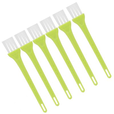 WNSC Electric Shaver Cleaning Brushes, 6pcs, Green Handle, White Nylon Bristles, PP Material, Ergonomic Long Handle, Hanging Hole Design