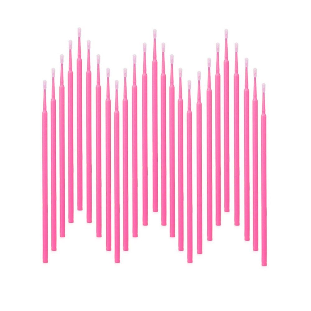 1200PCS Microswabs for Eyelash ExtensionsMicro Applicators Brush for Cleaning and Applying Make-up Pink (Head Diameter: 2.0mm)