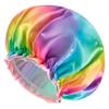 Shower Cap for Women, Reusable Shower Cap Double Waterproof Hair Cap for Shower, Soft PVC Lining Bath Cap for Girls X-Large Pack of 1 By mikimini view 1