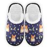Umidedor Corgi Dog Moons Stars Cartoons Slippers for Women Girls, Soft Memory Foam Non-Slip Indoor House Slippers Home Shoes for Bedroom Hotel Travel Spa view 1