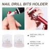 Nail Drill Bits Holder Stand, 2pcs 48 Holes Stand Display Organizer Nail Drill Bits Storage Container Box Manicure Tools for Home Nail Salon (White) view 3