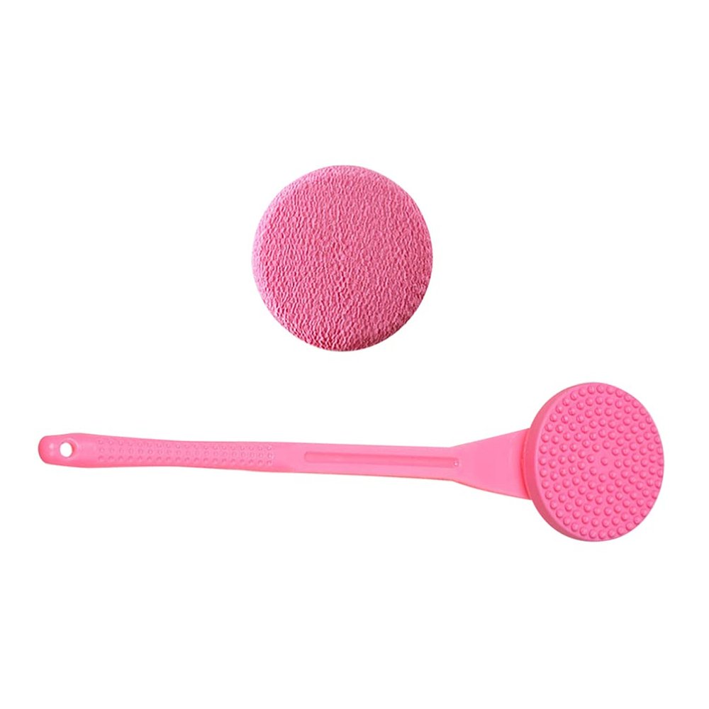 1 Set Bath Brush Exfoliating Body Brush Body Massager Massage Brush Exfoliating Shower Brush Shower Pouf Long Handle Shower Body Brush Loofah Sponge Child Pink Rayon Scrub Clean