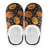 Dussdil Halloween Pumpkins House Slippers Bats Stars Home Spa Slippers Memory Foam Closed Toe Slipper Non Slip for Hotel Bedroom Travel Shoes Women Men M view 1