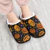 Dussdil Halloween Pumpkins House Slippers Bats Stars Home Spa Slippers Memory Foam Closed Toe Slipper Non Slip for Hotel Bedroom Travel Shoes Women Men L view 2