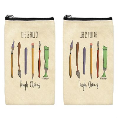 ThisWear Artist Gifts For Women Life Is Full Of Tough Choices Art Supplies 2-Pack Cosmetic Accessory Bags