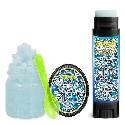 Arctic Soothing & Luscious Lips by OverSoyed Exfoliator & Chapped Lip Repair Lip Care Combo | Artisan Handcrafted to Order Menthol Flavored Exfoliating Sugar Lip Scrub & Lip Moisturizer Balm Gift Set