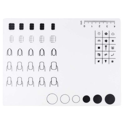 Beaupretty Nail Art Silicone Mat Versatile Practice Pad for Nail Polish Coloring and Sticker Guide Easy Cleanup and Storage Includes Ruler Pattern b