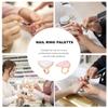 2pcs Shell Ring Palette Cream Makeup Palette Marble Nail Finger Ring Plate Nail Art Accessories Manicure Ring Nail Art Ring Makeup Palette for Foundation White Resin Mix Gel Miss view 4