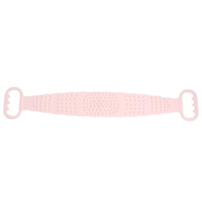 Beaupretty Silicone Exfoliating Bath Towel for Shower Long Strip Back Scrubber Tool Dual-Sided Design Pink Rubbing Mud Body Scrubber for Smooth Skin Easy to Use