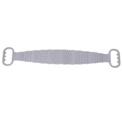 Beaupretty Silicone Back Scrubber Exfoliating Towel Dual-sided Rubbing for Shower Long Strip Design Hand Pull-rings for and Convenient Use Bathing Grey Random Style