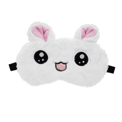 Cute and classic Bunny White Fur Sleeping Eye Shade Mask Cover for Insomnia, Meditation, Puffy Eyes and Dark Circles Kitty eyes Pack of Two