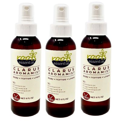 3-in-1 ALL NATURAL Aromamist, 4 OZ (3) Count - Body + Home + Linen (Clarus AromaMist 4 oz)