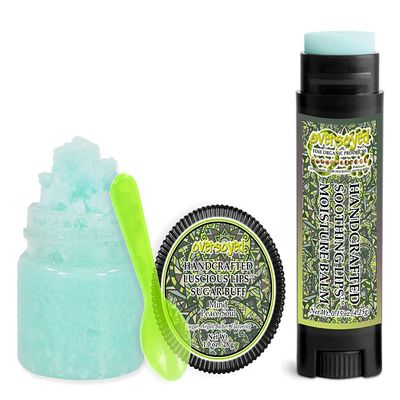 Mind Peace Soul Soothing & Luscious Lips by OverSoyed Exfoliator & Chapped Lip Repair Lip Care Combo | Artisan Handcrafted to Order Herbal Relaxing Woody Floral Musky Flavored Exfoliating Sugar Lip Scrub & Lip Moisturizer Balm Gift Set