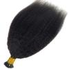 I Tip Human Hair Extension Kinky Straight Pre Bonded Microlinks Brazilian Remy Hair Coarse Italian Yaki Micro Beads Stick I Tip Hair For Black Women 100g 100strands (22inch 100strands, #1(Jet Black)) view 3