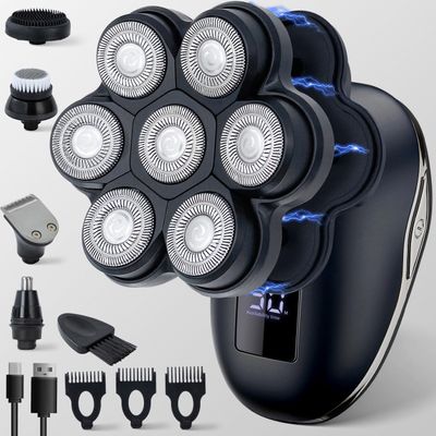 UPTARD 2025 New Upgrade Magnetic Head Shavers for Bald Men, Electric Razor for Men, Mens Shaving with Nose Hair Sideburns Trimmer, LED,Travle Lock