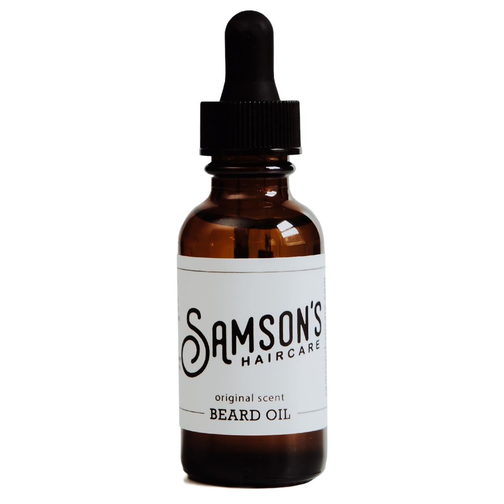 SAMSON'S HAIRCARE Beard Oil, Moisturizing, Softening, For Itchy Dry Skin and Coarse Facial Hair, 1 oz.