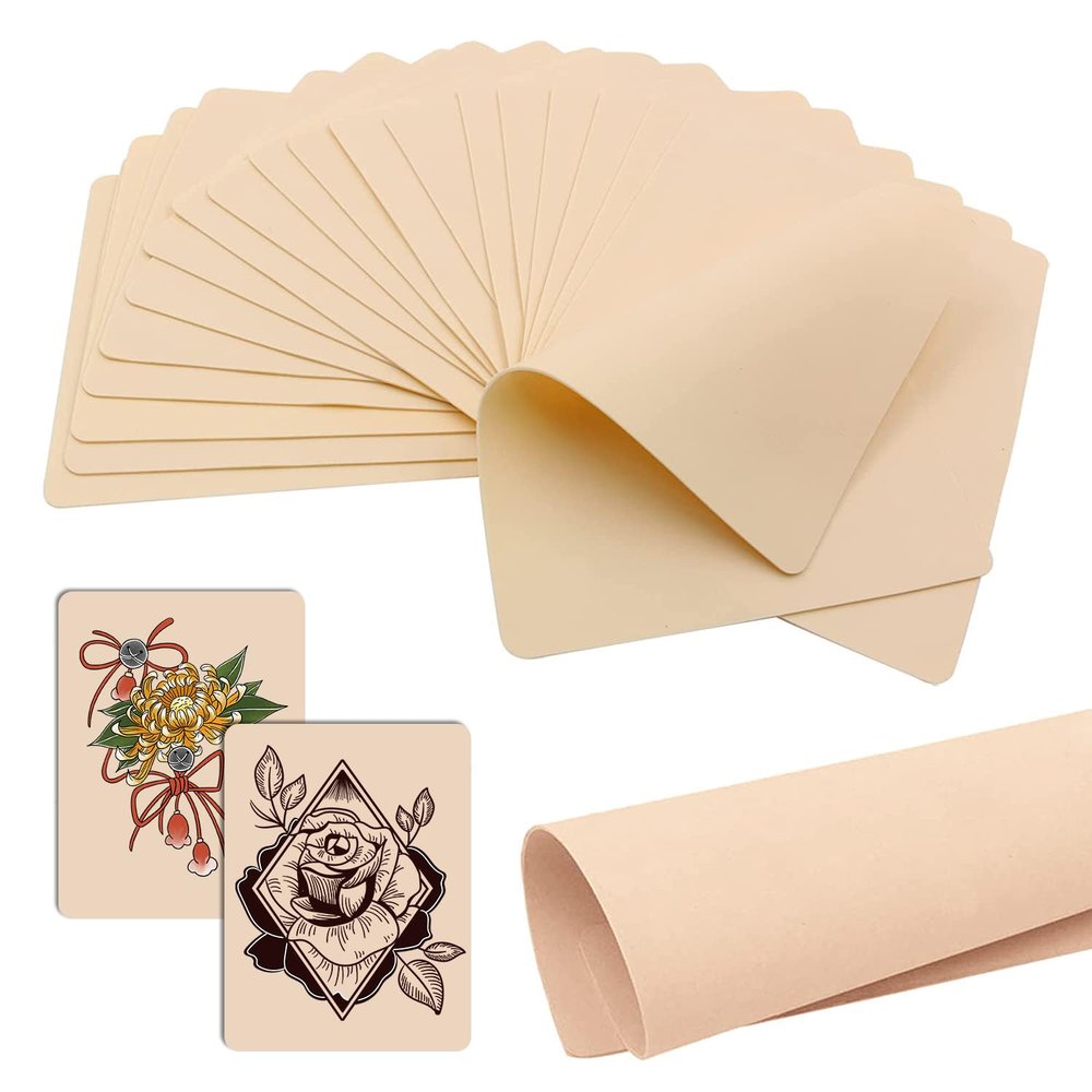 YONGDA 20pcs Tattoo Practice Skin - Professional Grade Double Sided Fake Skin for Tattooing (7.36" x 5.59") Ideal for Beginners & Tattoo Artists