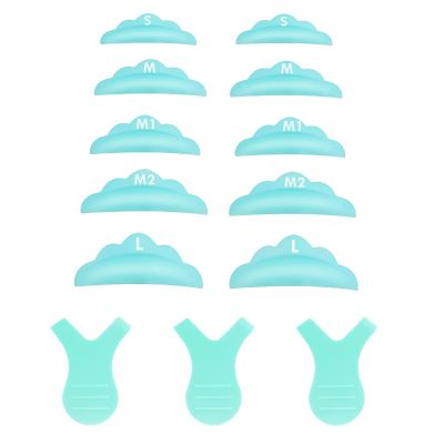 Libeauty Lash Lift Rods & Y Comb Kit - 10 Pcs 5-Size Reusable Silicone Lash Lift Pads with Y Brush, DIY Eyelash Perming Shields and Tools for Professional Lash Lifting (Green)