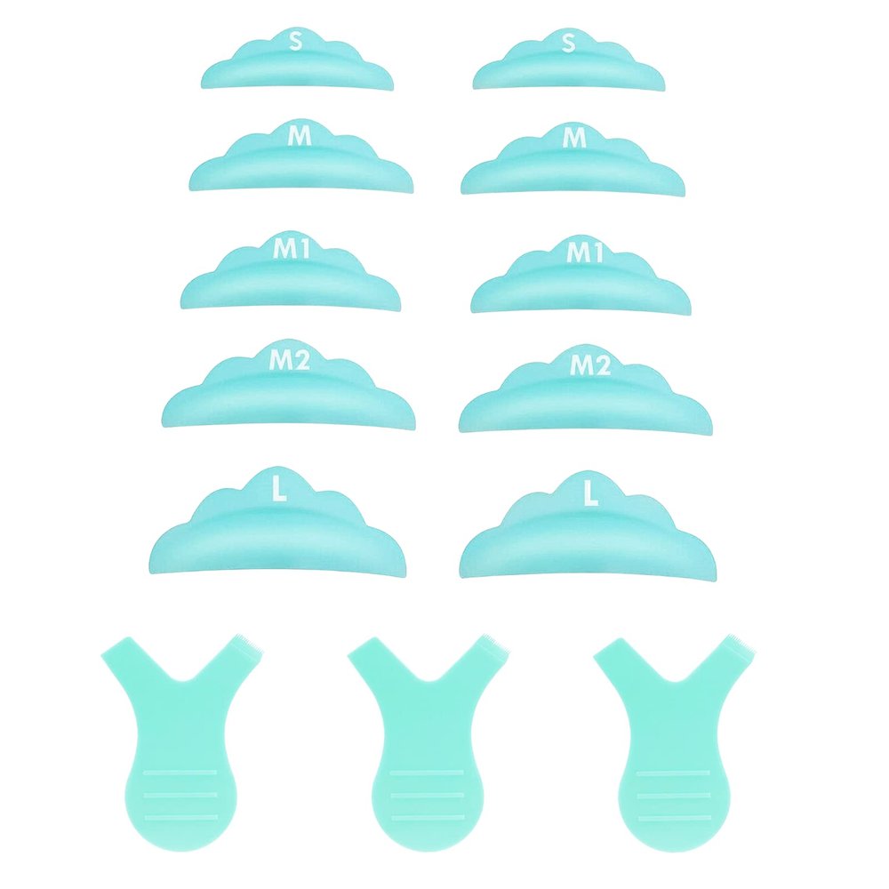 Libeauty Lash Lift Rods & Y Comb Kit - 10 Pcs 5-Size Reusable Silicone Lash Lift Pads with Y Brush, DIY Eyelash Perming Shields and Tools for Professional Lash Lifting (Green)