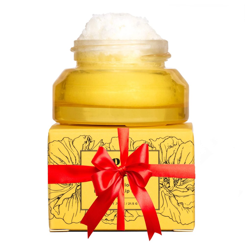 Poppy & Pout Natural Lip Scrub, Moisturizing Sugar Scrub for Dry Lips, Lip Scrubber Exfoliator with Essential Oils Smooths and Hydrates Lips, In Recyclable Glass Jars, Cruelty Free - Lemon Bloom