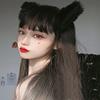 osseoca Brown Gradient Gray Long Straight Japanese Synthetic Hair Daily Cute Anime Halloween Carnival Comic Exhibition Cosplay Hair Natural COS Ombre Wigs with Bangs view 2