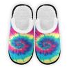 Umidedor Rainbow Tie Dye Mens Slippers, Soft Memory Foam Non-Slip Indoor House Slippers Home Shoes For Bedroom Hotel Travel Spa view 1