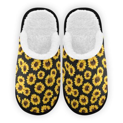 Umidedor Sunflower Slippers For Women Girls, Soft Memory Foam Non-Slip Indoor House Slippers Home Shoes For Bedroom Hotel Travel Spa 5-8