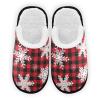 Umidedor Christmas Snowflakes Buffalo Plaid Slippers For Women Girls, Memory Foam Soft Non-Slip Indoor House Slippers Home Shoes For Bedroom Hotel Travel Spa view 1
