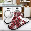 Umidedor Christmas Snowflakes Buffalo Plaid Slippers For Women Girls, Memory Foam Soft Non-Slip Indoor House Slippers Home Shoes For Bedroom Hotel Travel Spa view 2