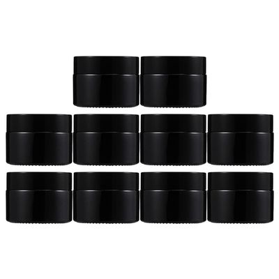 Beaupretty 10pcs 30g Black Empty Refillable Cream Glass Jar Travel Portable Refillable Container Keep Fresh for Lotion Ointments Body Scrubs Container