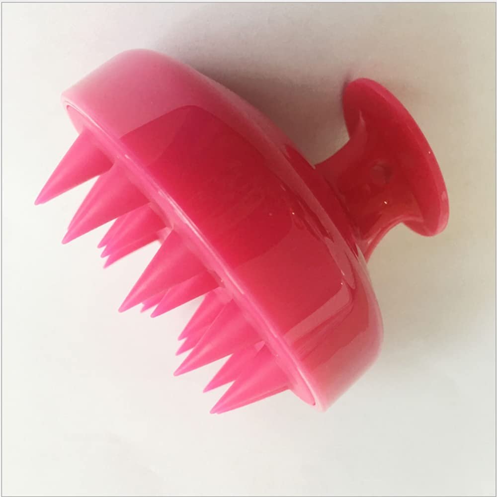 Head Scalp Massage Brush, Soft Silicone Shampoo Brush for Wet and Dry Hair, Clean Exfoliate, Promote Hair Growth Scalp Care Comb for Women Men Pet (Rose red)