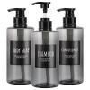 Refillable Shampoo Bottles, Segbeauty 16.9oz Shampoo Dispenser, 3pcs 500ml Empty Plastic Pump Bottle for Shower, Labeled Grey Large PET Lotion Dispenser with Pump Body Soap Conditioner Hotel Bathroom view 1