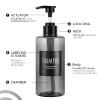 Refillable Shampoo Bottles, Segbeauty 16.9oz Shampoo Dispenser, 3pcs 500ml Empty Plastic Pump Bottle for Shower, Labeled Grey Large PET Lotion Dispenser with Pump Body Soap Conditioner Hotel Bathroom view 3