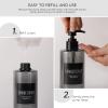 Refillable Shampoo Bottles, Segbeauty 16.9oz Shampoo Dispenser, 3pcs 500ml Empty Plastic Pump Bottle for Shower, Labeled Grey Large PET Lotion Dispenser with Pump Body Soap Conditioner Hotel Bathroom view 4