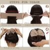 3 Pieces Hair Bun Maker for Women French Hairstyle Twist Donut Flexible Former Accessories Lazy Curler for Women Long Hair Styling(Black, Beige, Khaki) view 4