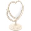 OSALADI Tabletop Vanity Mirror Double- Sided Magnifying Makeup Mirror with 360 Degree Rotation (Heart Shape, Beige) view 1
