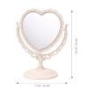 OSALADI Tabletop Vanity Mirror Double- Sided Magnifying Makeup Mirror with 360 Degree Rotation (Heart Shape, Beige) view 2