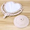 OSALADI Tabletop Vanity Mirror Double- Sided Magnifying Makeup Mirror with 360 Degree Rotation (Heart Shape, Beige) view 4