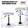 QiCheng&LYS Round Modern Bar Stool Height Adjustable 360 Swivel Stool,for Home Office Kitchen Barbershop bar White Grid view 2
